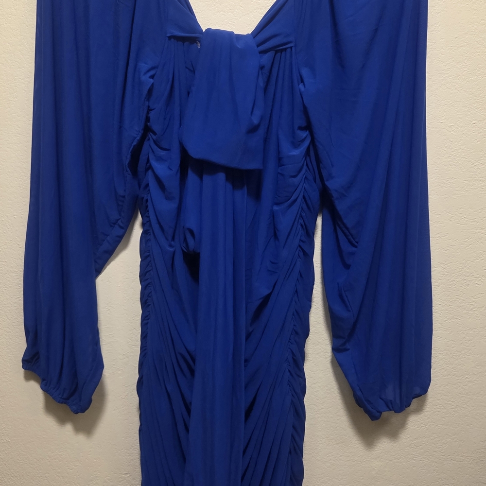 Chic Royal Blue Long Sleeve Dress
